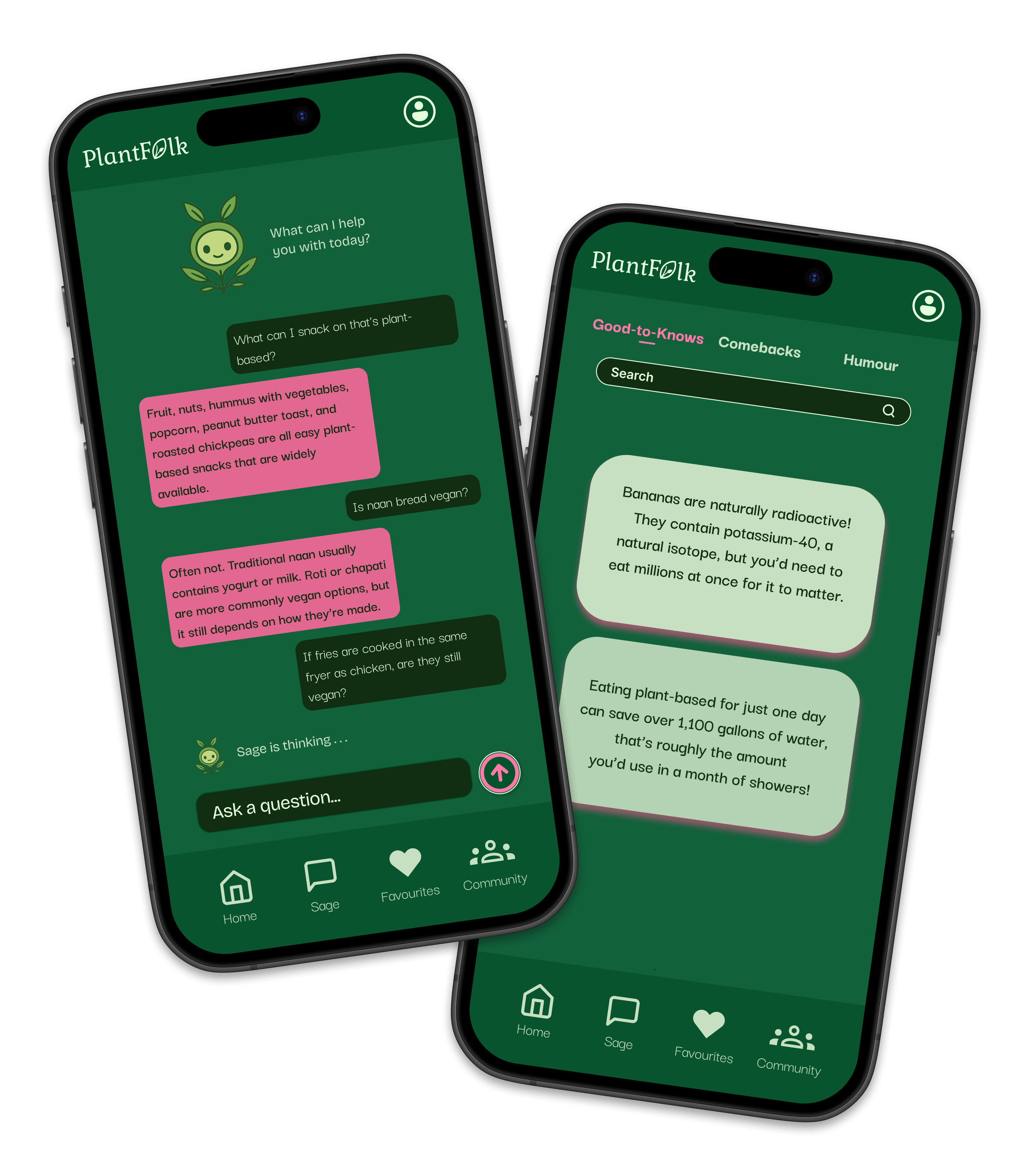 PlantFolk app screens